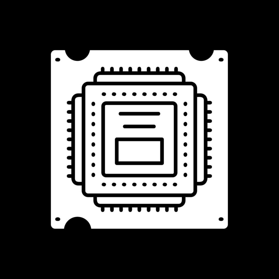 processeur glyphe inversé icône vecteur