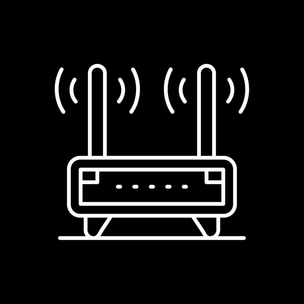 icône inversée de ligne de routeur vecteur
