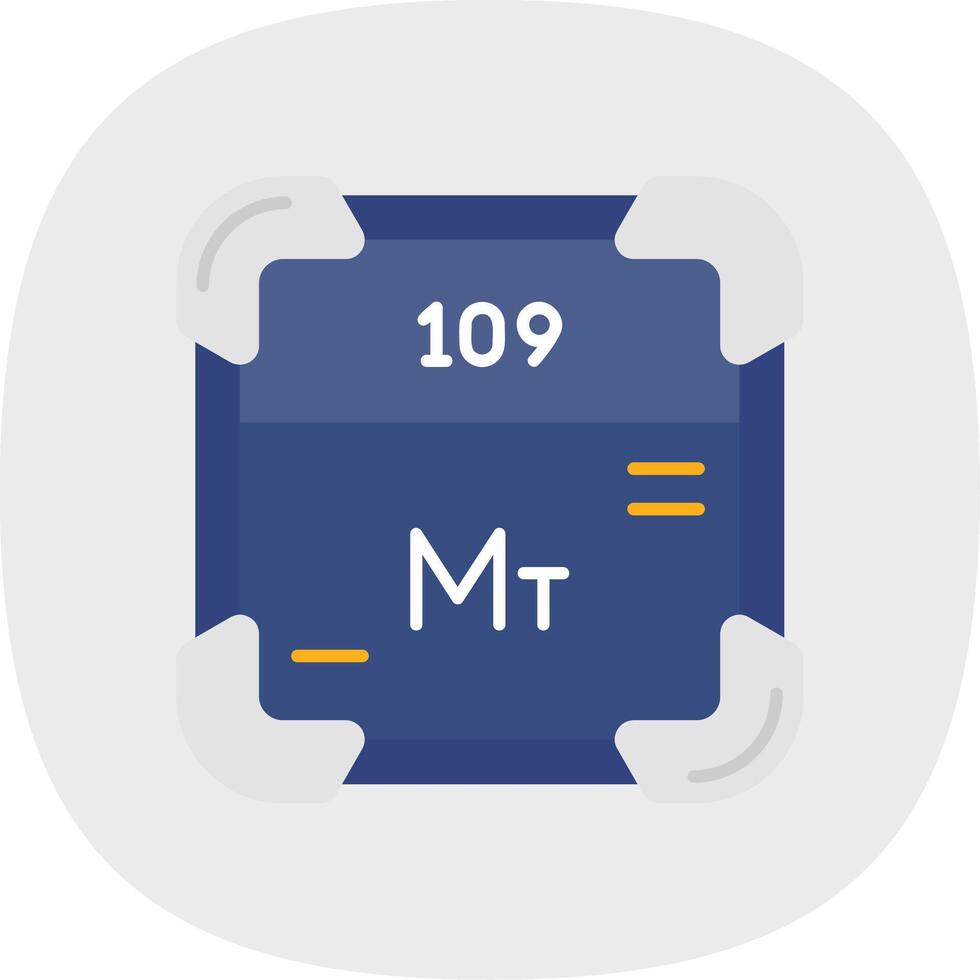 meitnerium plat courbe icône vecteur