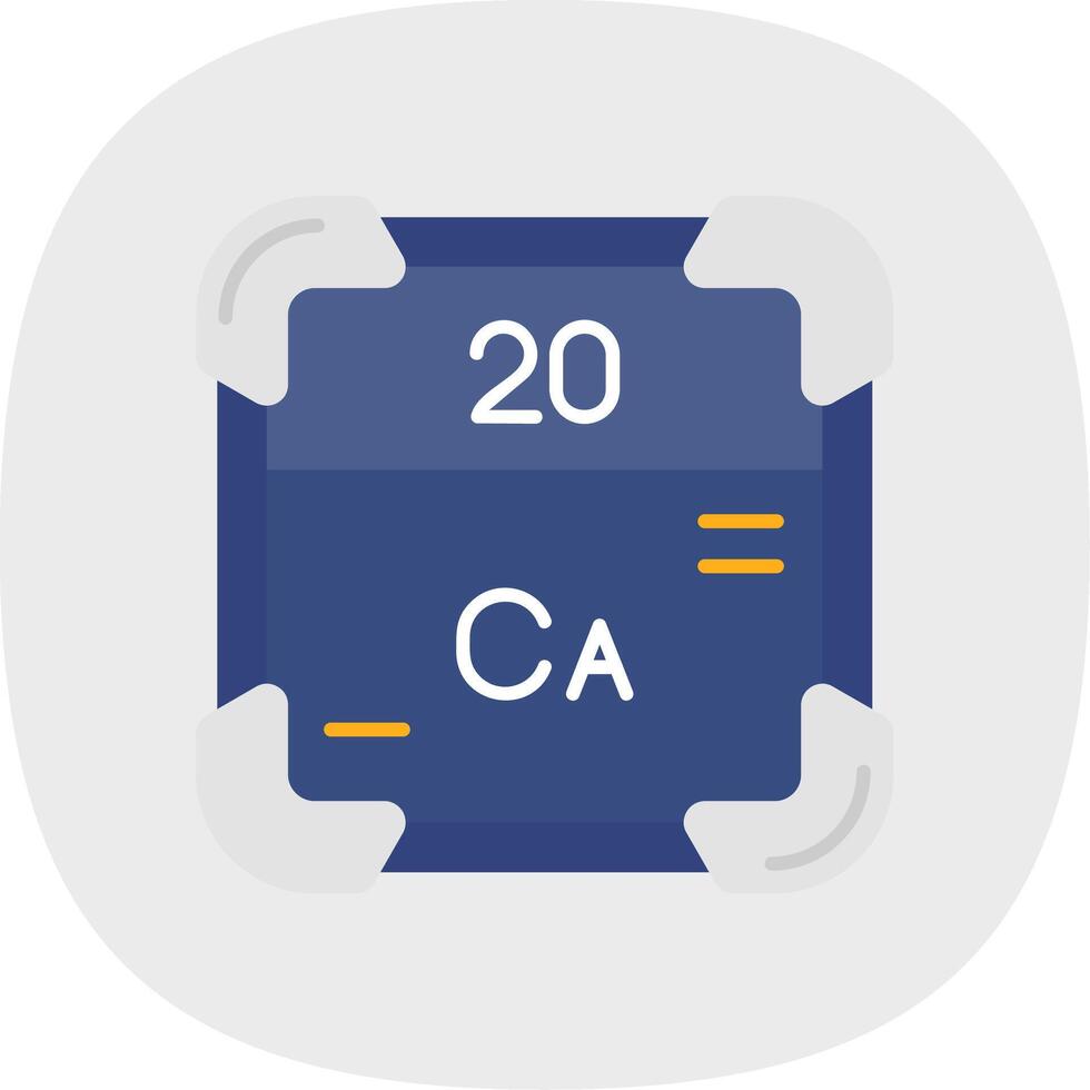 calcium plat courbe icône vecteur