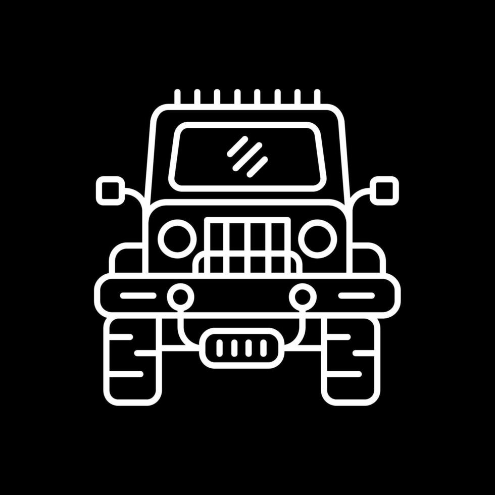 jeep ligne inversé icône vecteur