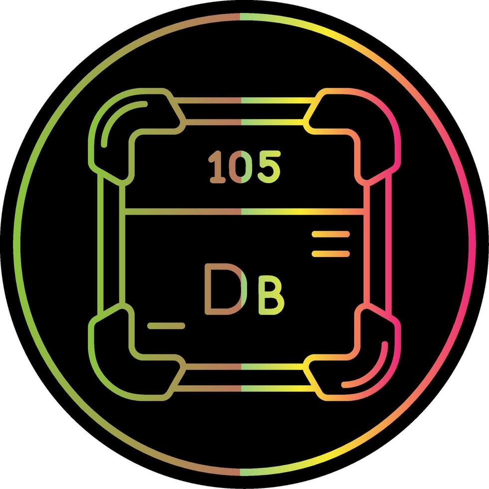 dubnium ligne pente dû Couleur icône vecteur