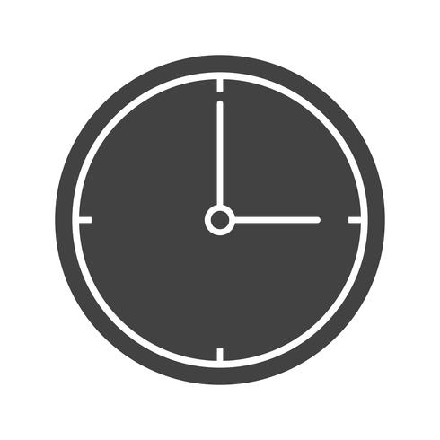 Icône de glyphe d&#39;horloge noire vecteur