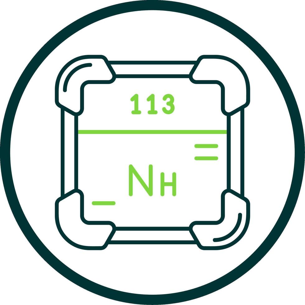 nihonium ligne cercle icône vecteur