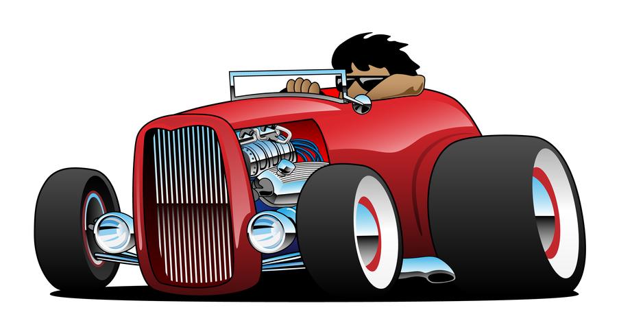 Highboy Hot Rod Roadster avec illustration vectorielle de conducteur isolé vecteur