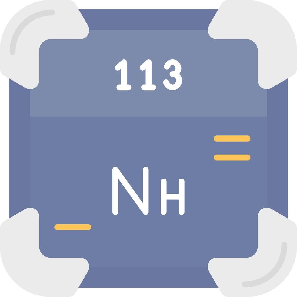 nihonium plat lumière icône vecteur