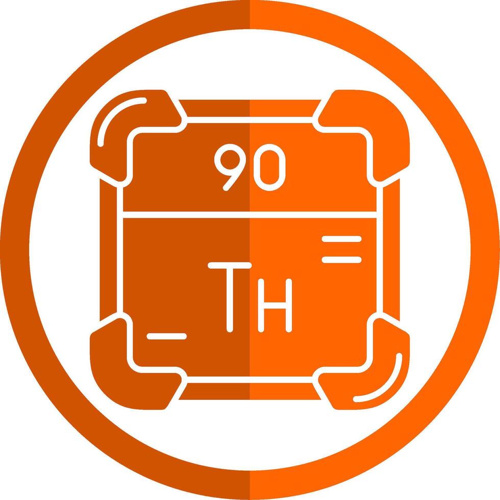 thorium glyphe Orange cercle icône vecteur