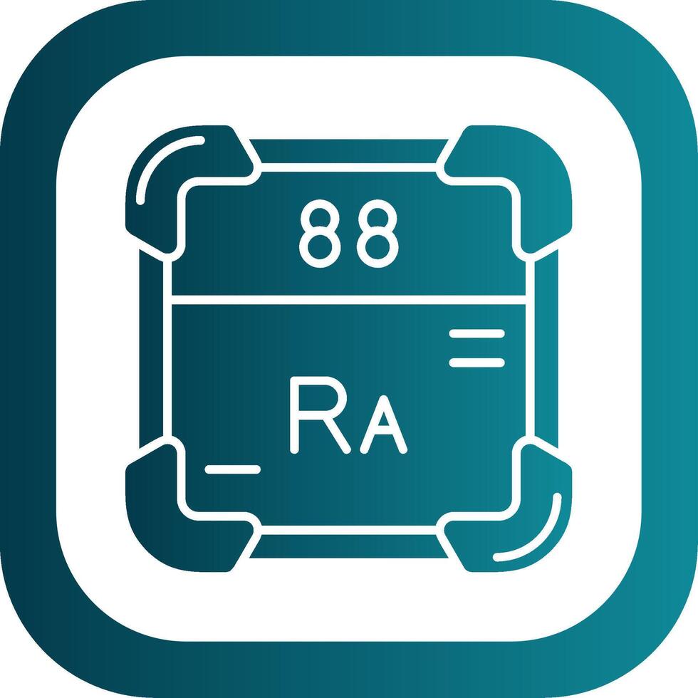 radium glyphe pente rond coin icône vecteur