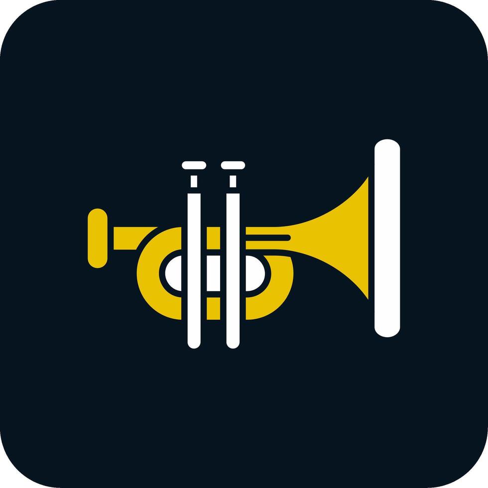 icône de deux couleurs de glyphe de trompette vecteur