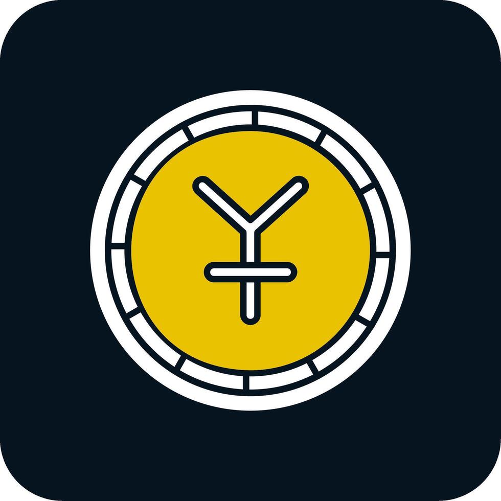 icône de deux couleurs de glyphe de yen vecteur