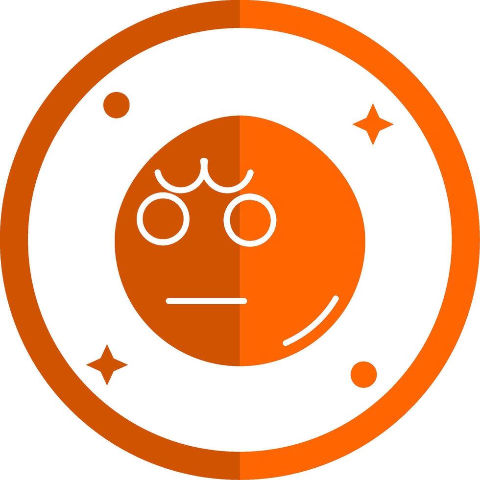 en colère glyphe Orange cercle icône vecteur