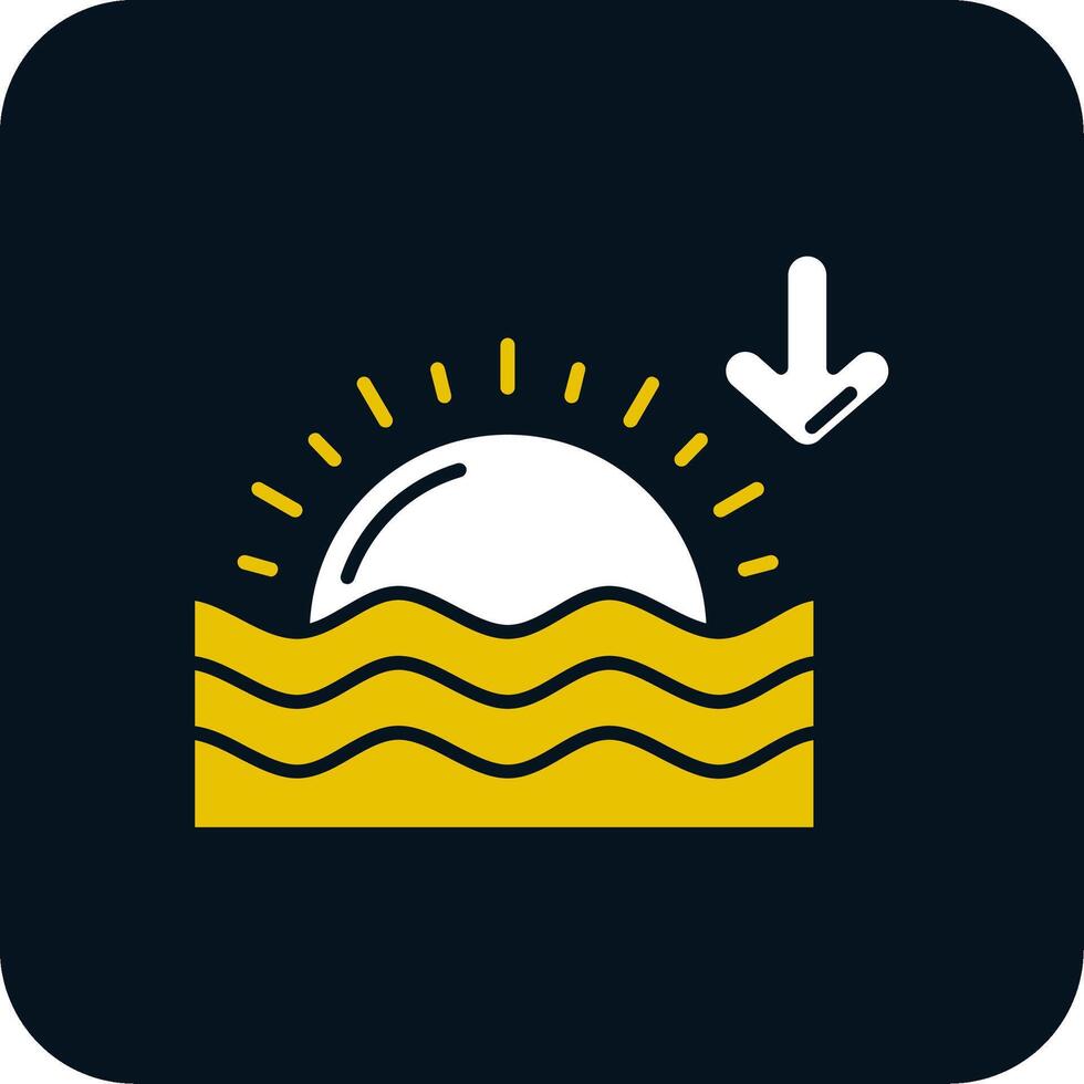 icône de deux couleurs de glyphe de coucher du soleil vecteur