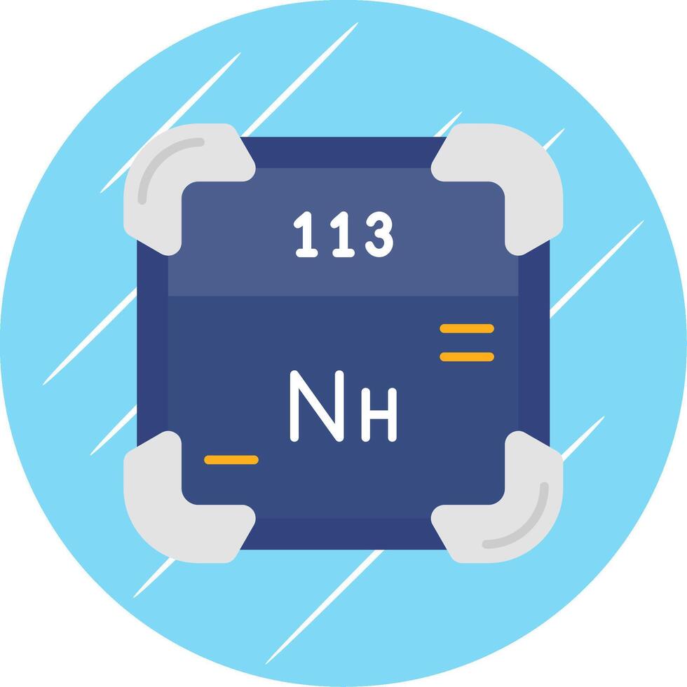 nihonium plat bleu cercle icône vecteur