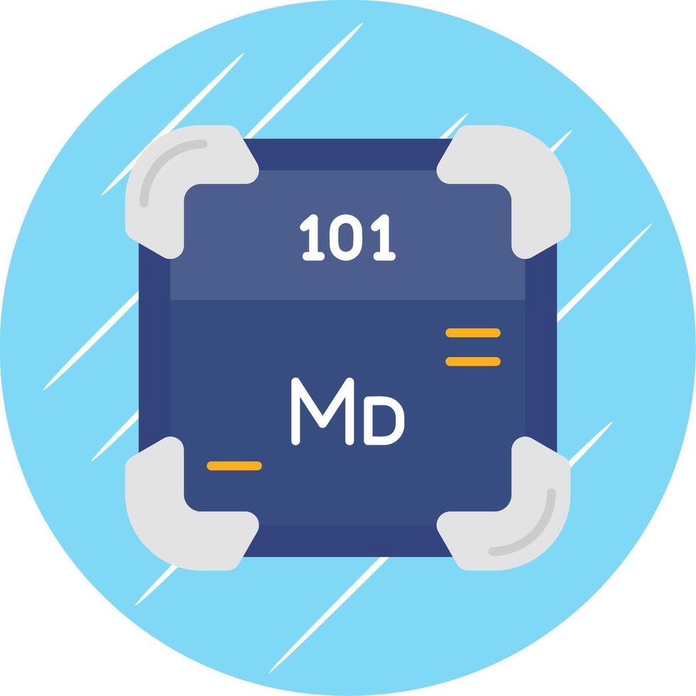 mendélévium plat bleu cercle icône vecteur