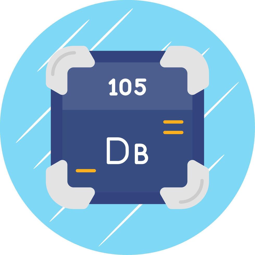 dubnium plat bleu cercle icône vecteur