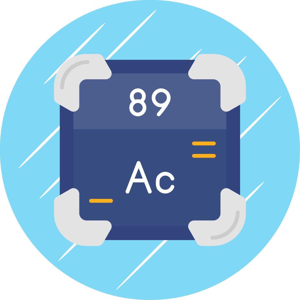 actinium plat bleu cercle icône vecteur