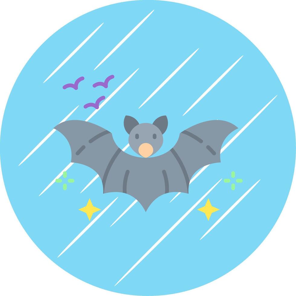 chauve souris plat bleu cercle icône vecteur