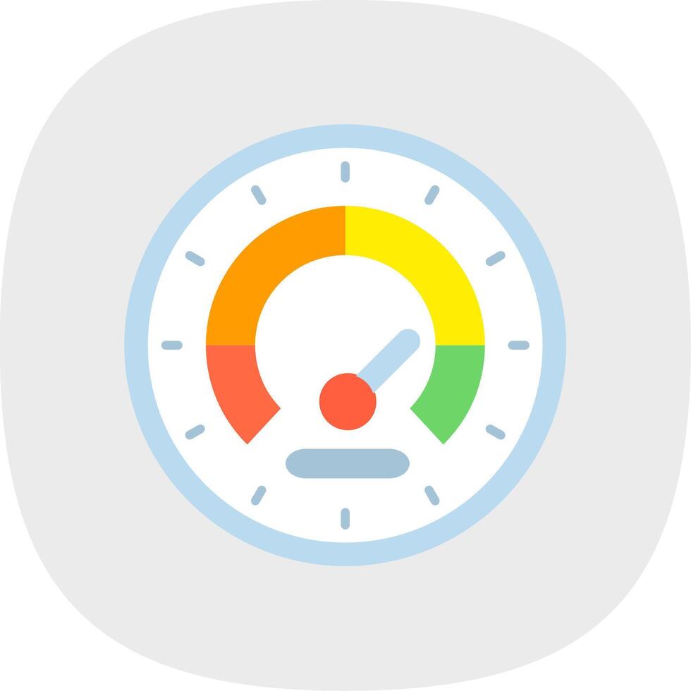 compteur de vitesse plat courbe icône vecteur