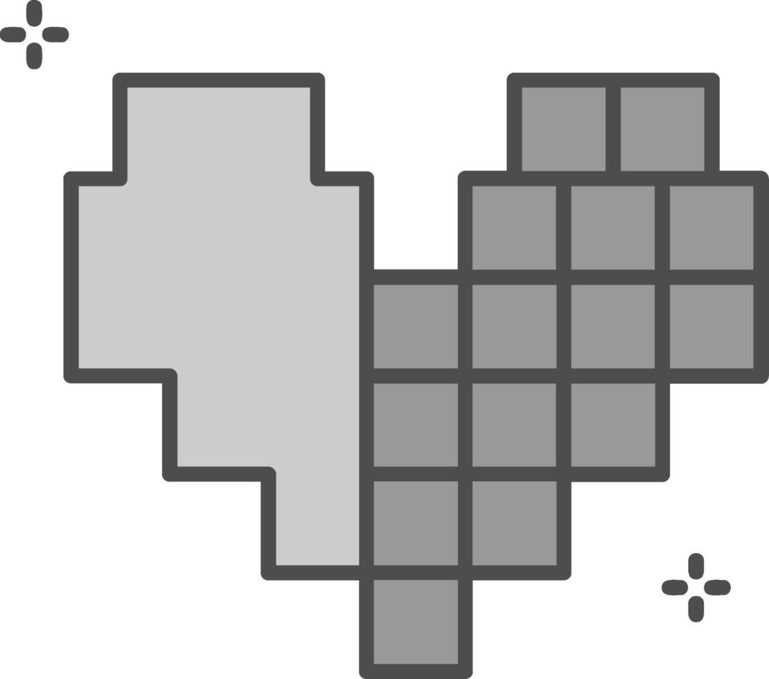 pixel ligne rempli niveaux de gris icône vecteur