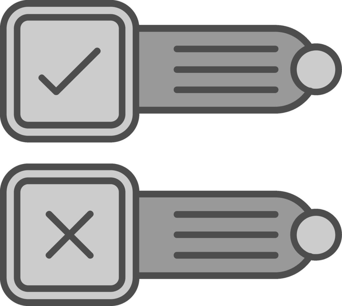 sondage ligne rempli niveaux de gris icône vecteur