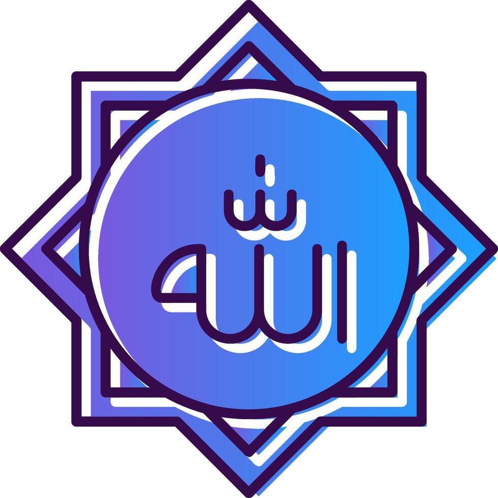 Allah pente rempli icône vecteur