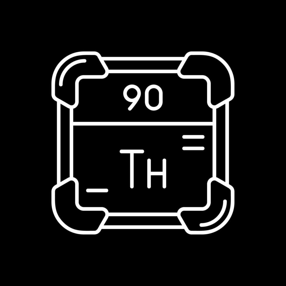 thorium ligne inversé icône vecteur