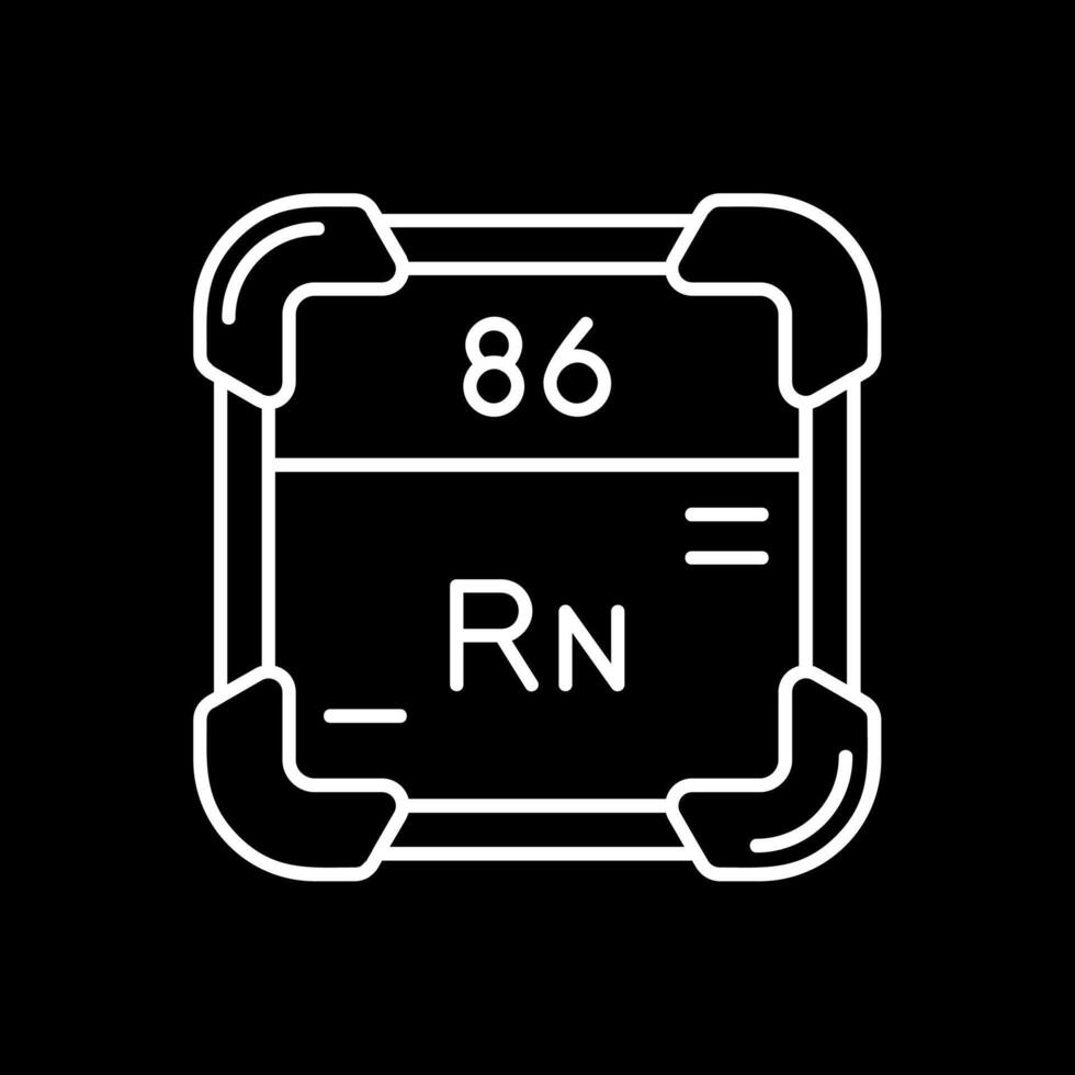 radon ligne inversé icône vecteur