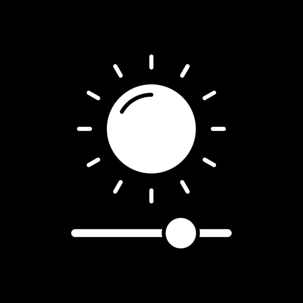 icône inversée de glyphe de luminosité vecteur