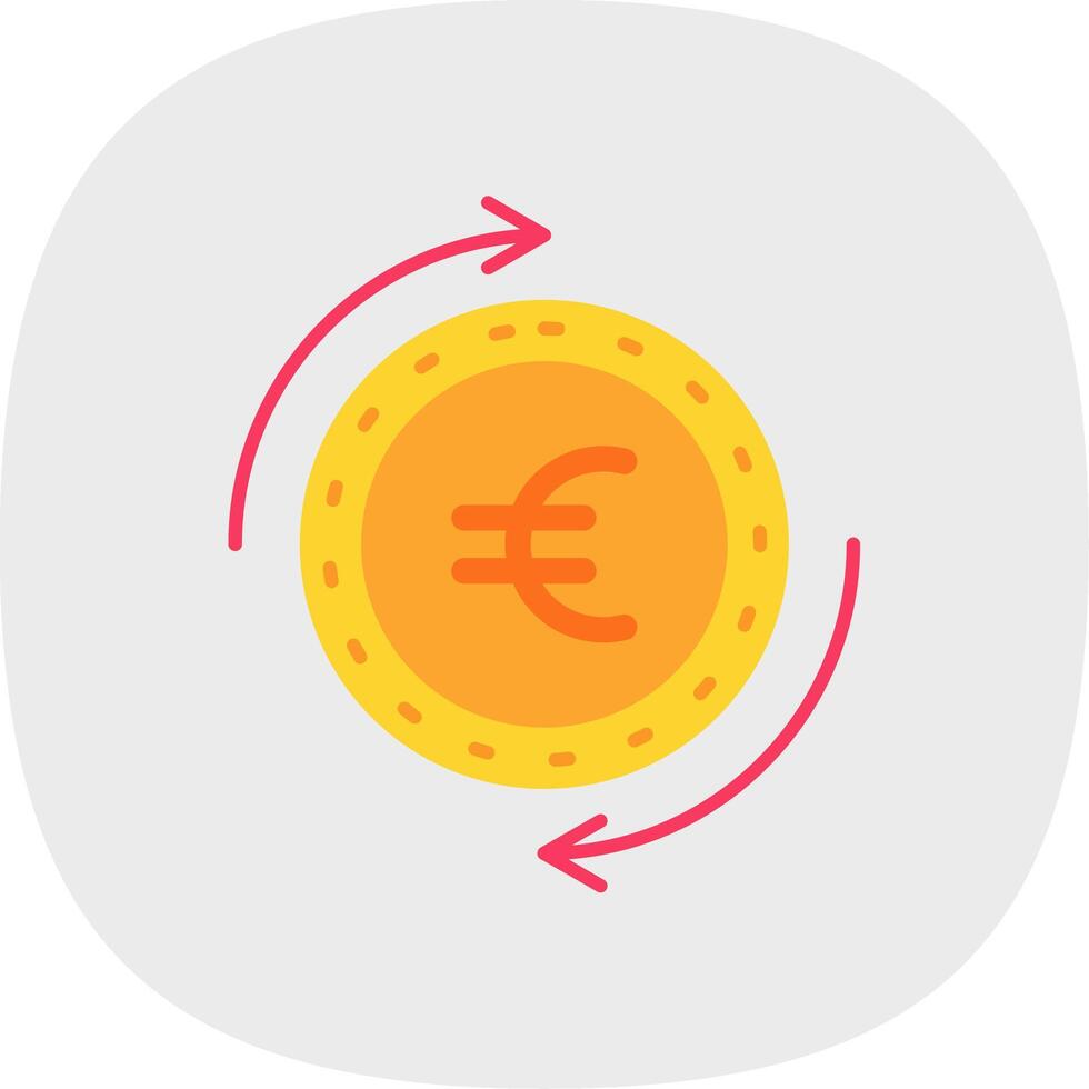 euro plat courbe icône vecteur