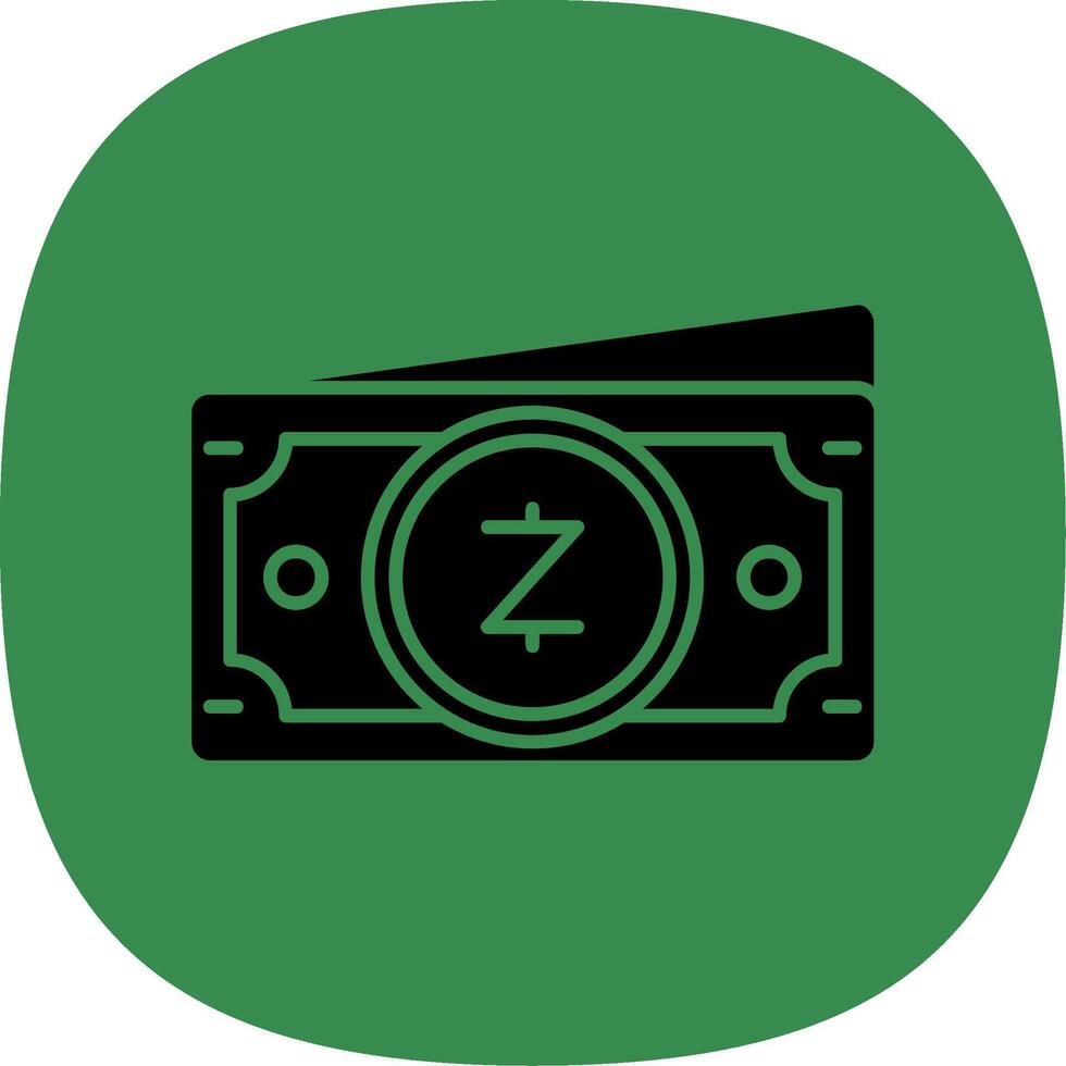 zcash glyphe courbe icône vecteur