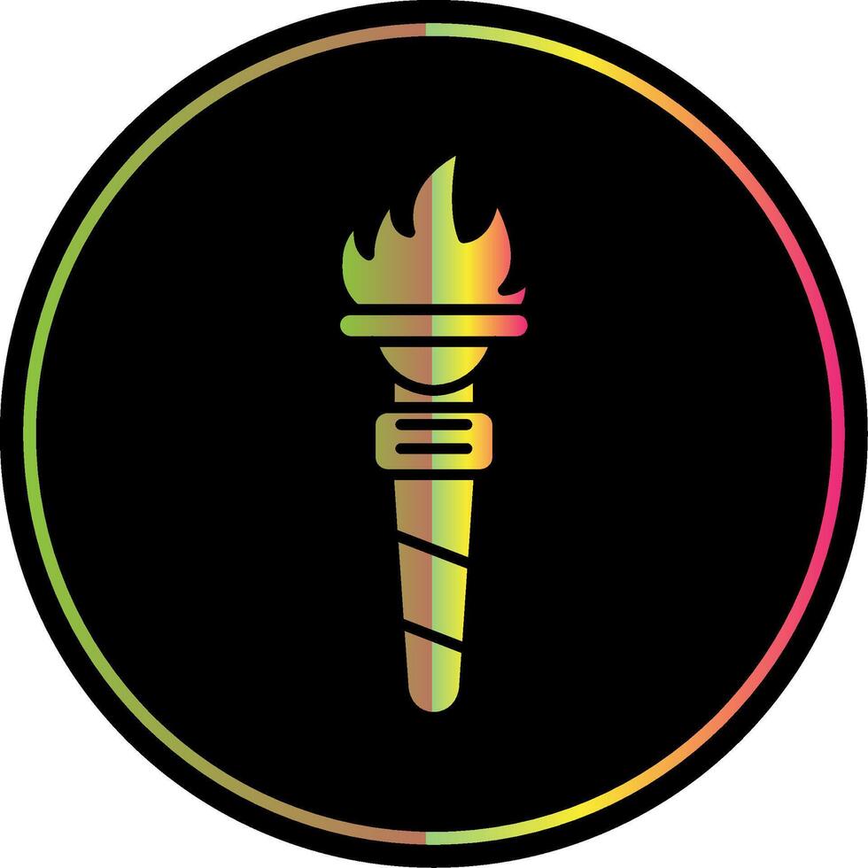 icône de couleur due au glyphe de la torche vecteur