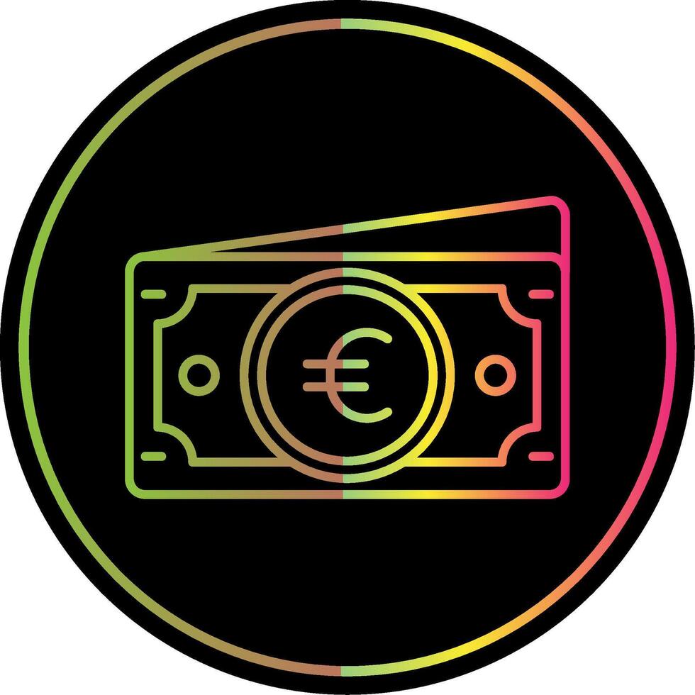 euro ligne pente dû Couleur icône vecteur