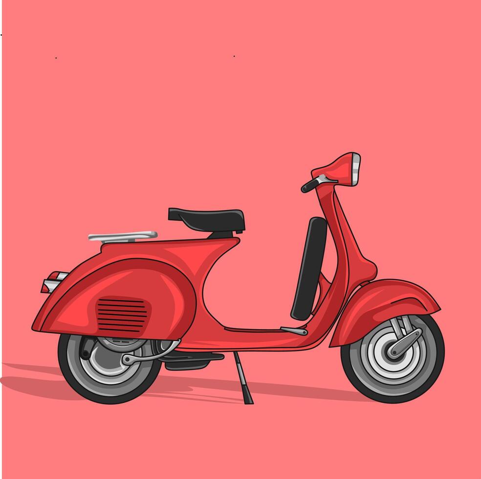 scooter illustration dessin animé vecteur