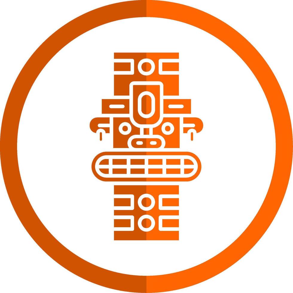 totem glyphe Orange cercle icône vecteur