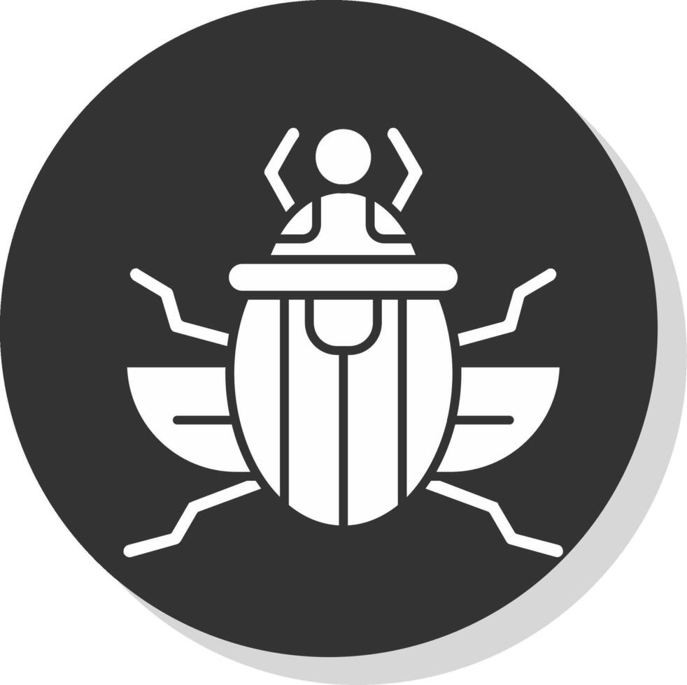 scarabée glyphe gris cercle icône vecteur