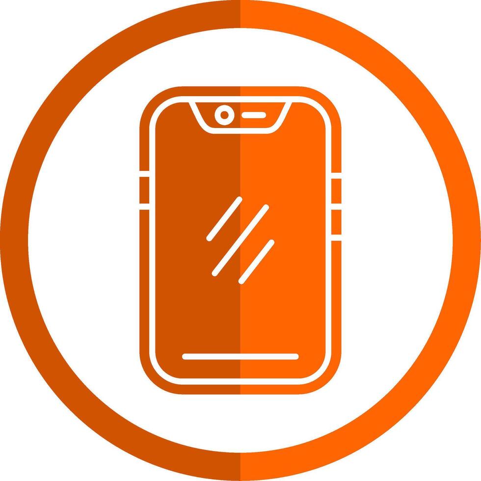 téléphone intelligent glyphe Orange cercle icône vecteur