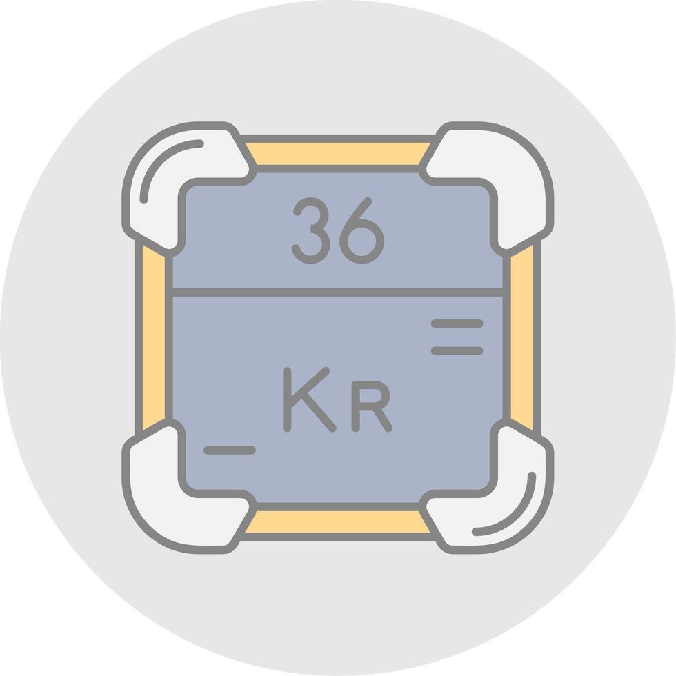 krypton ligne rempli lumière cercle icône vecteur