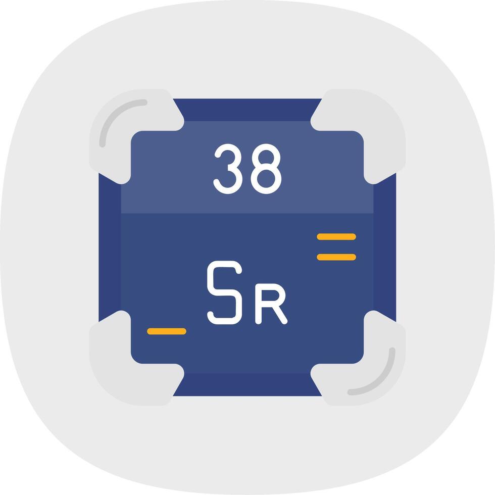 strontium plat courbe icône vecteur