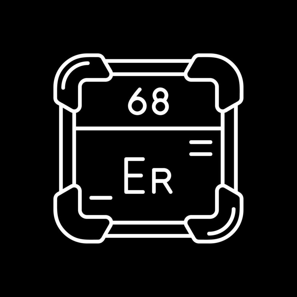 erbium ligne inversé icône vecteur