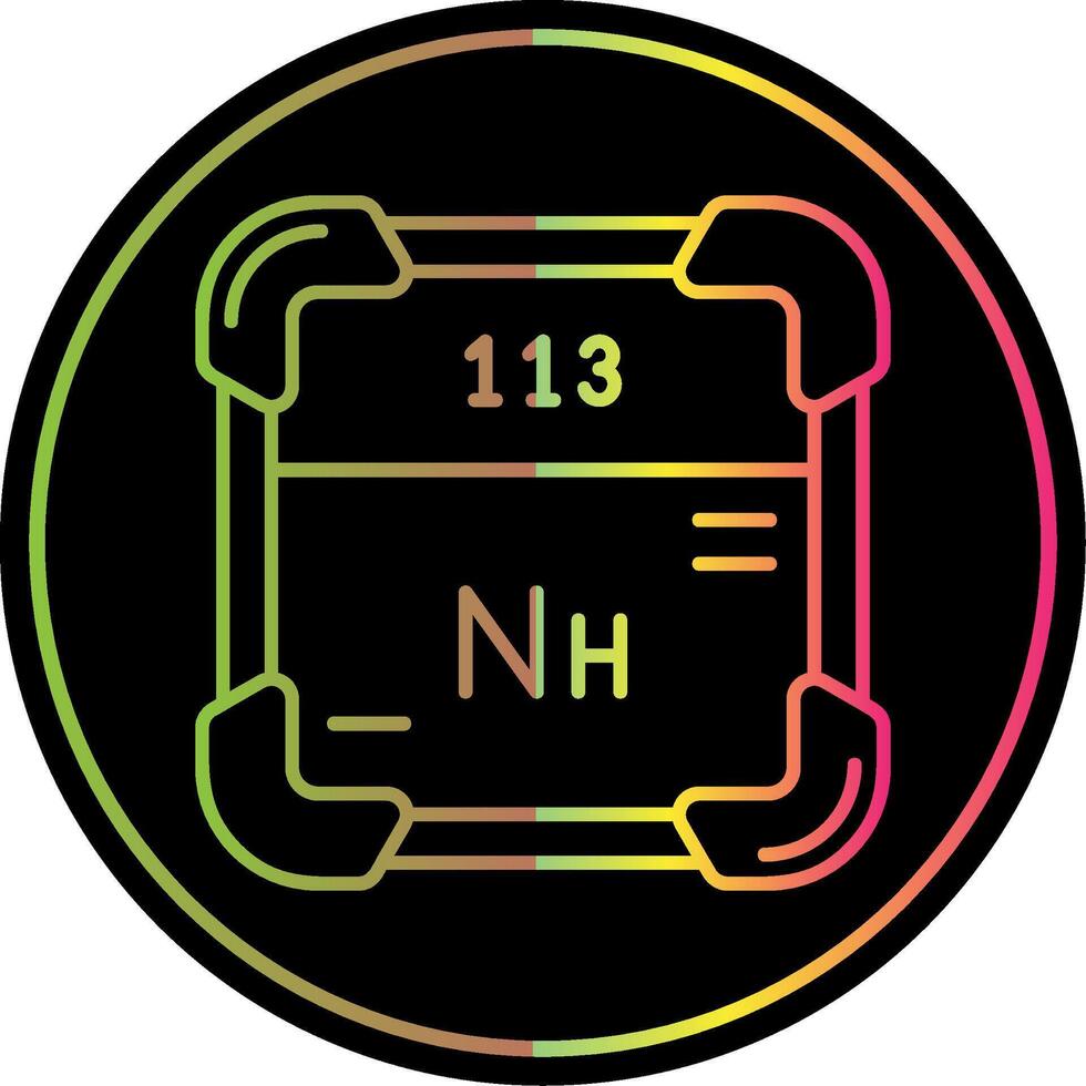 nihonium ligne pente dû Couleur icône vecteur