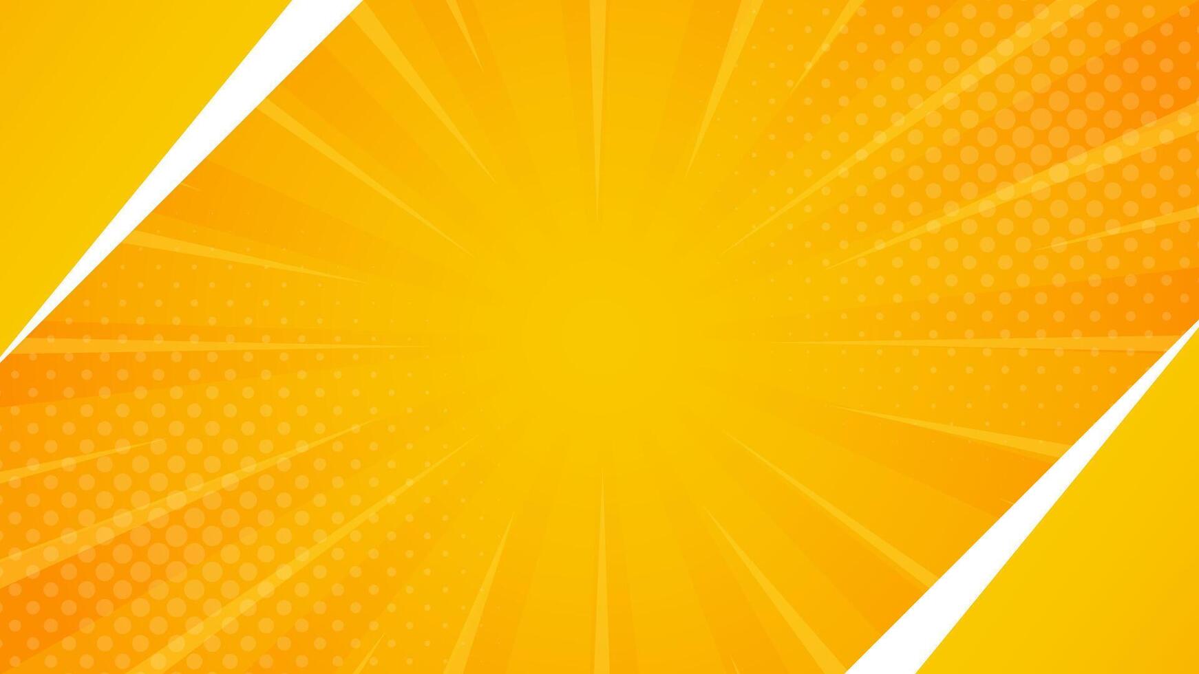 brillant Orange jaune pente abstrait Contexte. Orange bande dessinée sunburst effet Contexte avec demi-teinte. adapté pour modèles, Ventes bannières, événements, les publicités, la toile, et pages vecteur