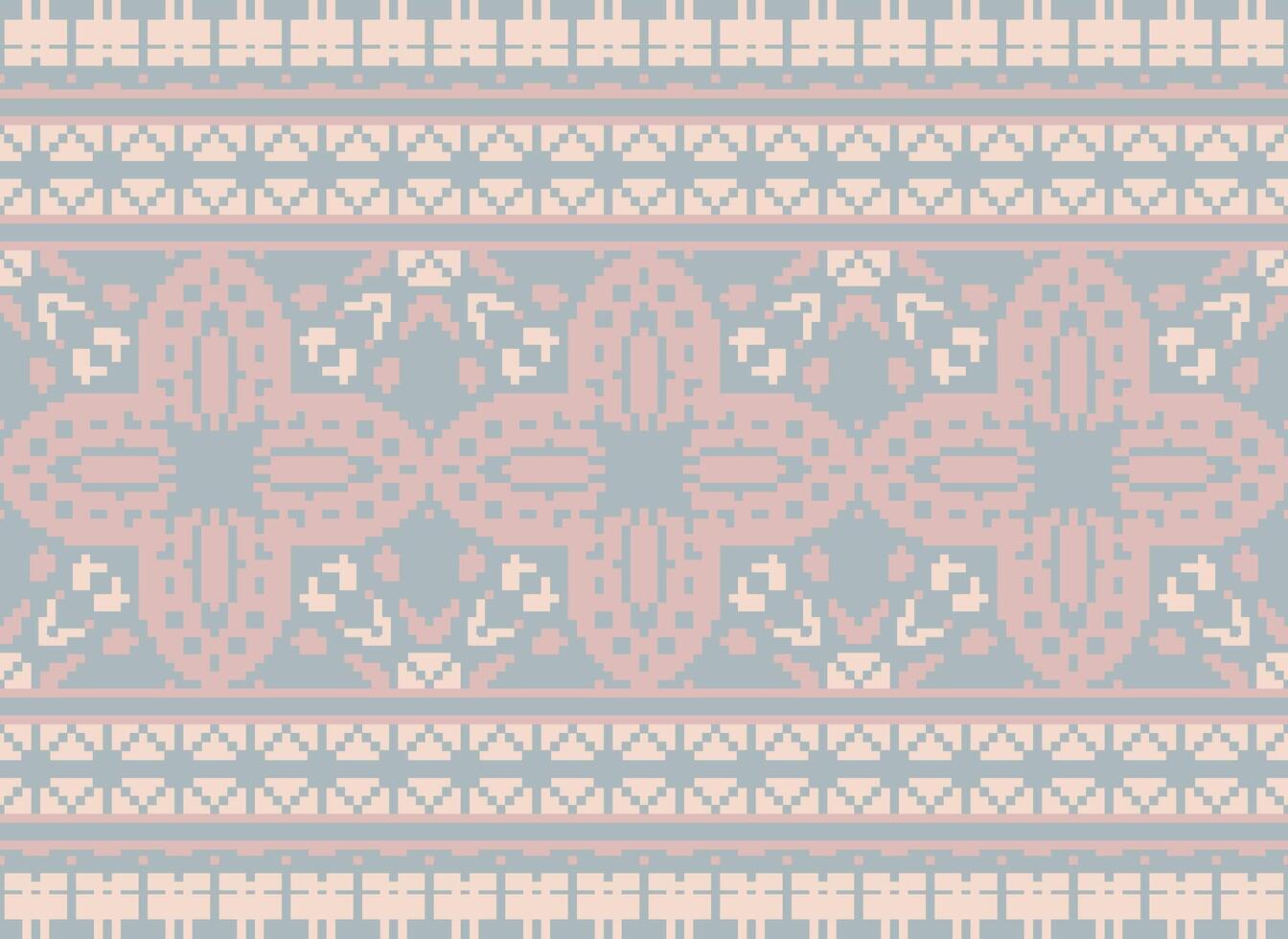 traverser point frontière. broderie traverser point. ethnique motifs. géométrique ethnique Indien modèle. originaire de ethnique motif.texture textile en tissu Vêtements tricots imprimer. pixel horizontal sans couture vecteur. vecteur