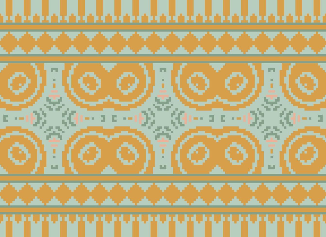 traverser point frontière. broderie traverser point. ethnique motifs. géométrique ethnique Indien modèle. originaire de ethnique motif.texture textile en tissu Vêtements tricots imprimer. pixel horizontal sans couture vecteur. vecteur