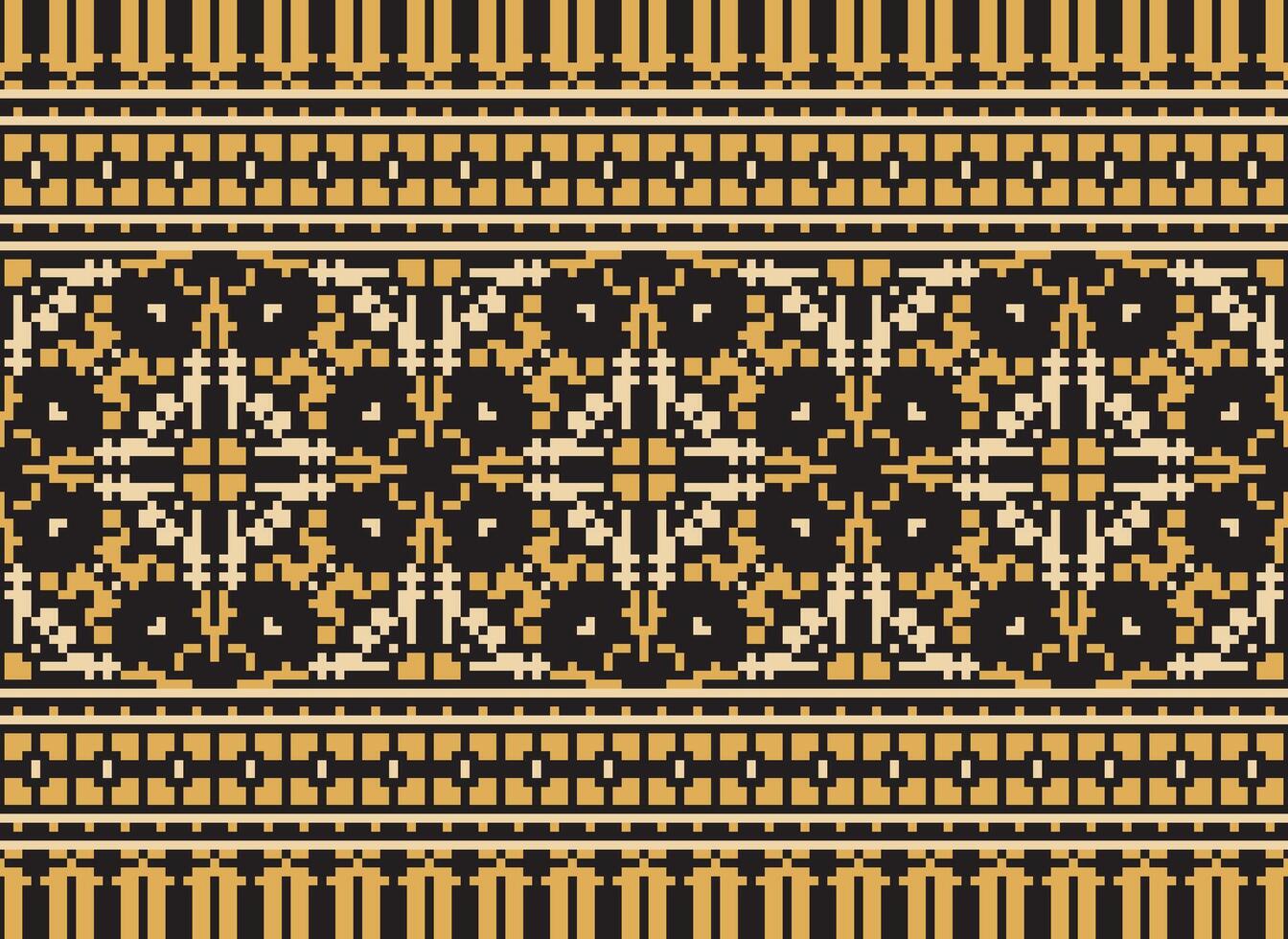 traverser point frontière. broderie traverser point. ethnique motifs. géométrique ethnique Indien modèle. originaire de ethnique motif.texture textile en tissu Vêtements tricots imprimer. pixel horizontal sans couture vecteur. vecteur