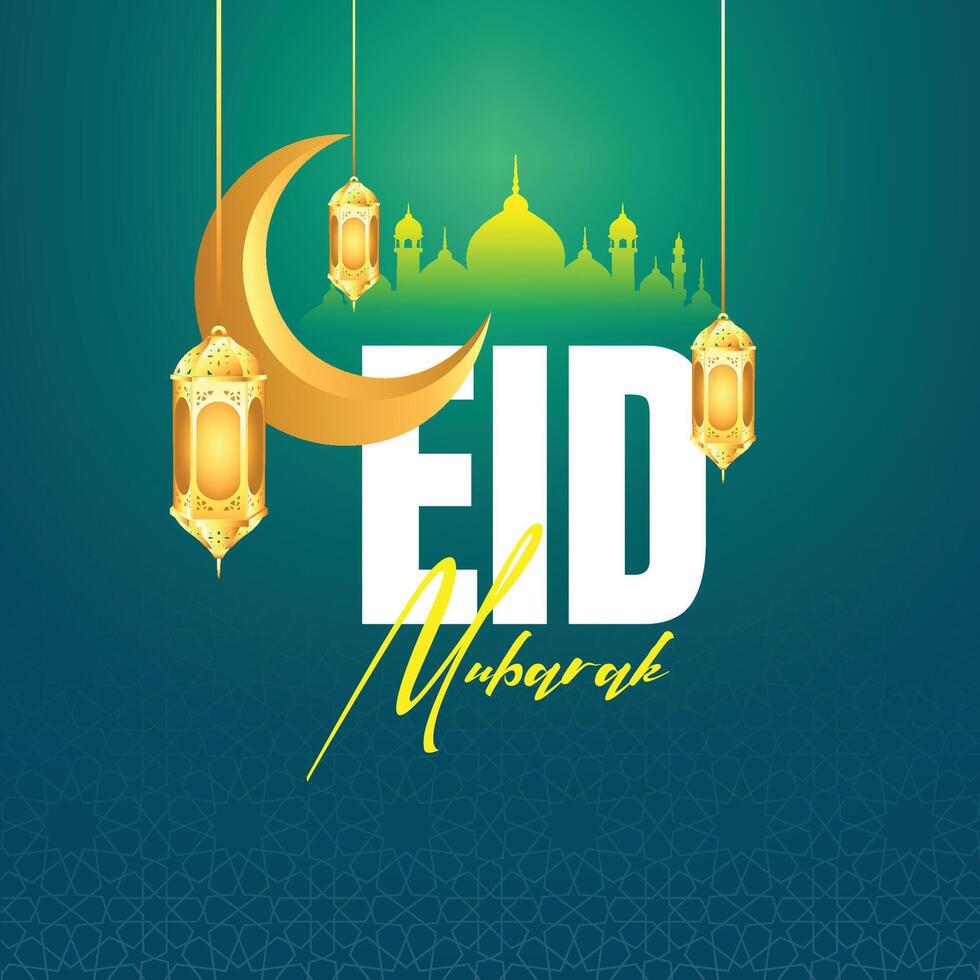 eid Al fitr coloré salutation carte modèle vecteur