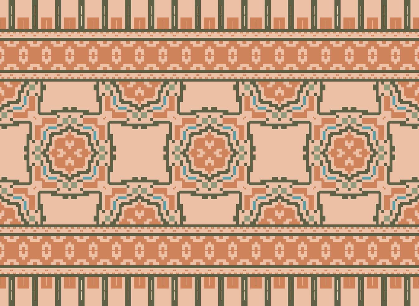 pixel millésimes traverser point traditionnel ethnique modèle paisley fleur ikat Contexte abstrait aztèque africain indonésien Indien sans couture modèle pour en tissu impression tissu robe tapis rideaux et sarong vecteur