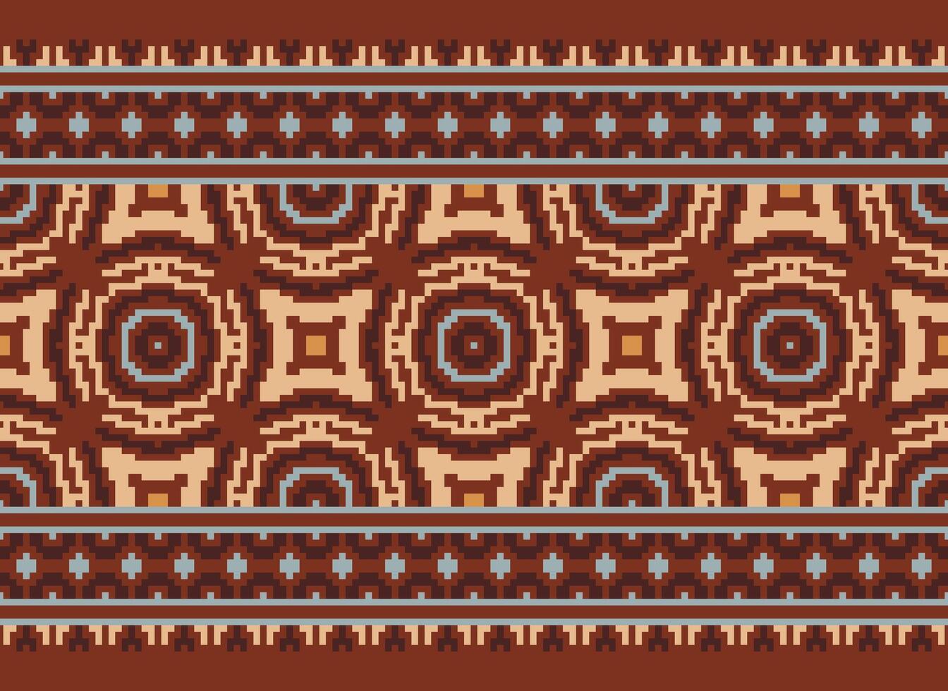 magnifique pixel motifs traditionnel populaire style, géométrique ethnique sans couture modèle vecteur illustration. conception pour traverser point, tapis, fond d'écran, vêtements, texte tissu, emballage, batique, broderie