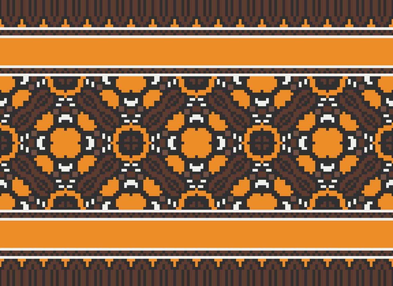 magnifique pixel motifs traditionnel populaire style, géométrique ethnique sans couture modèle vecteur illustration. conception pour traverser point, tapis, fond d'écran, vêtements, texte tissu, emballage, batique, broderie