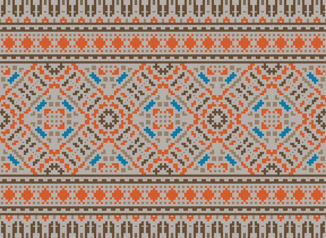 africain traverser point broderie sur arrière-plan.géométrique ethnique Oriental sans couture modèle traditionnel.aztèque style abstrait vecteur illustration.design pour texture, tissu, vêtements, emballage, tapis.