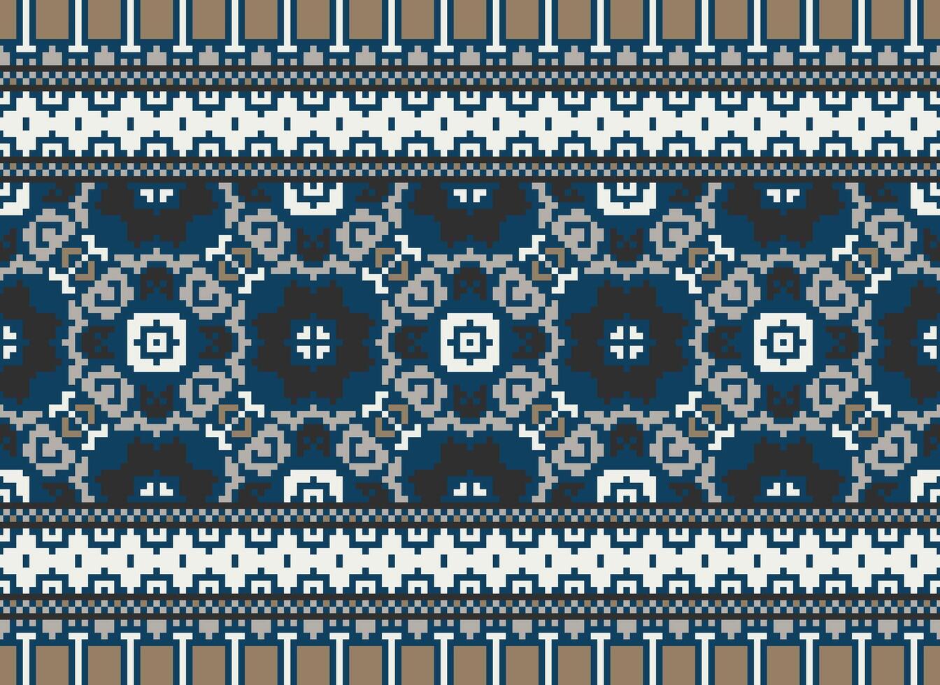 pixel ethnique modèle vecteur Contexte. sans couture modèle traditionnel, conception pour arrière-plan, fond d'écran, batique, tissu, tapis, vêtements, emballage, et textile.ethnique modèle vecteur illustration.